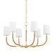 Hudson Valley Canada - Six Light Chandelier - Webson - Aged Brass- Union Lighting Luminaires Decor