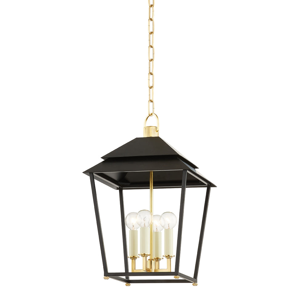 Hudson Valley Canada - Four Light Lantern - Natick - Aged Brass- Union Lighting Luminaires Decor