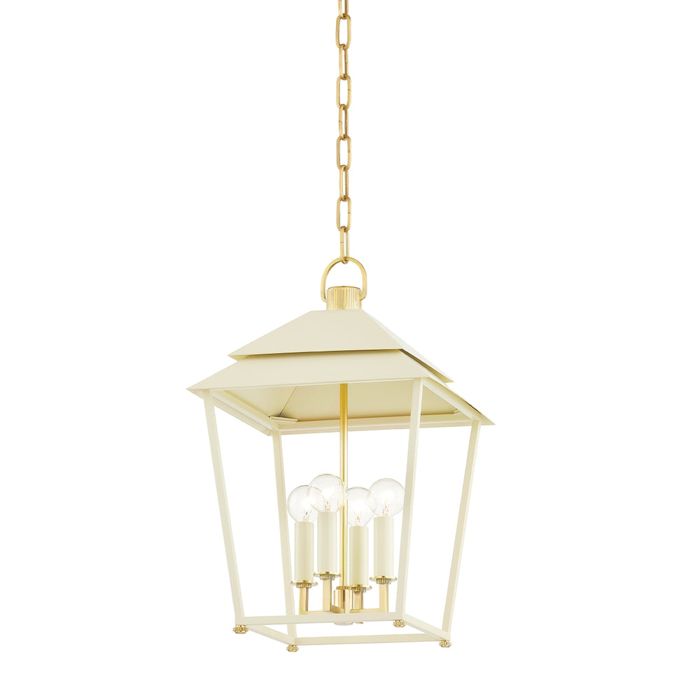 Hudson Valley Canada - Four Light Lantern - Natick - Aged Brass- Union Lighting Luminaires Decor