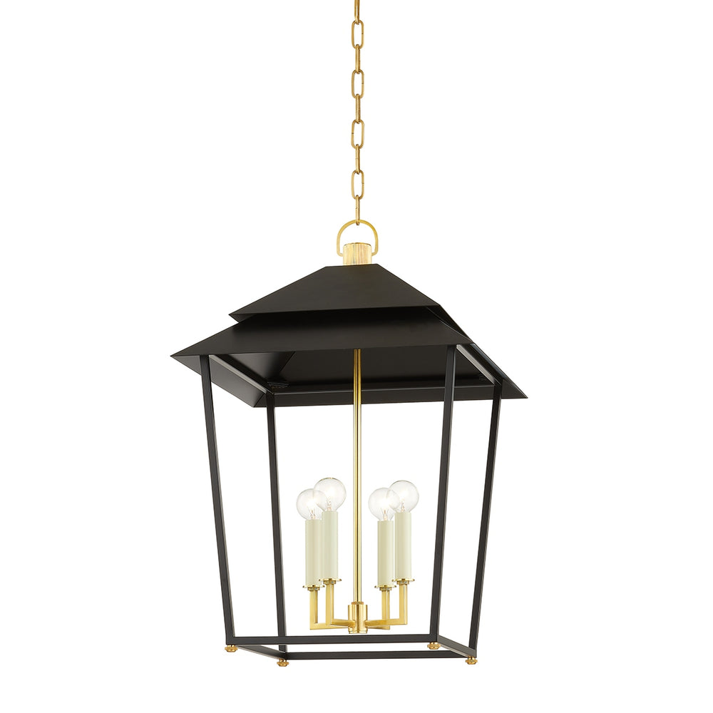 Hudson Valley Canada - Four Light Lantern - Natick - Aged Brass- Union Lighting Luminaires Decor