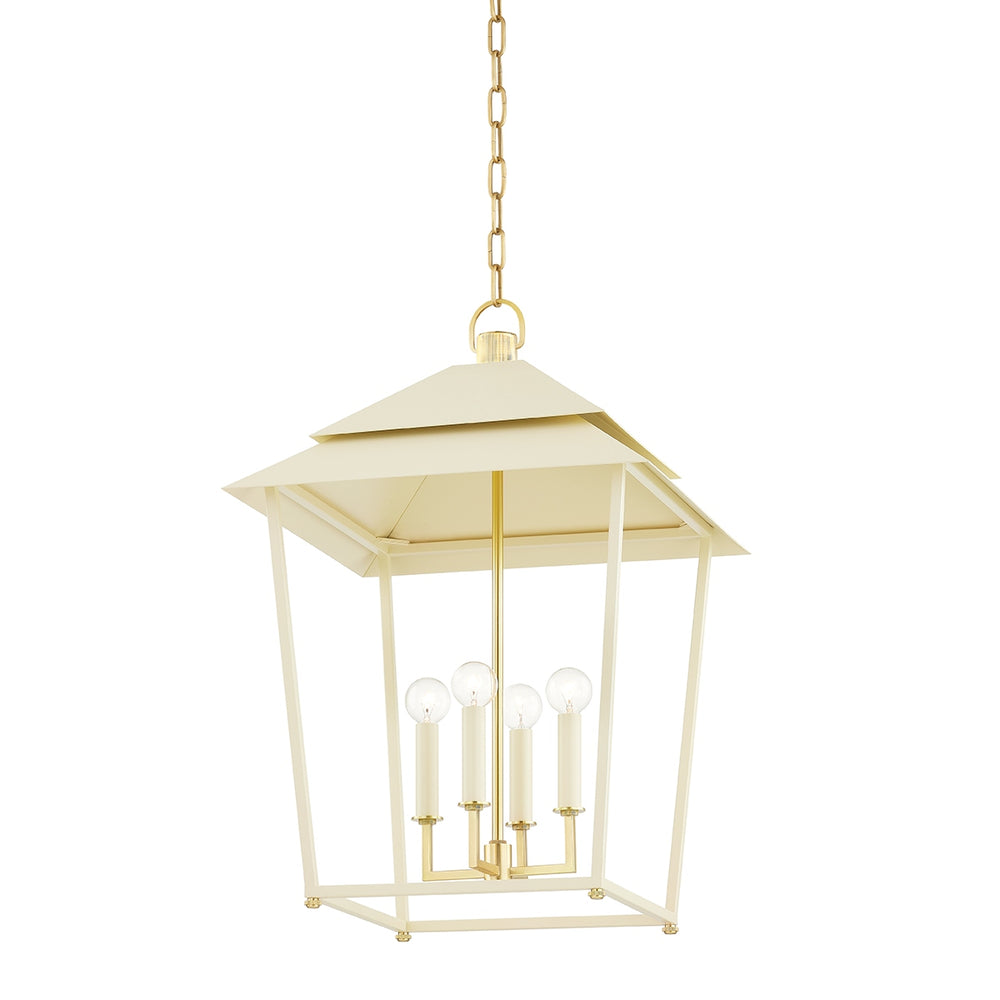 Hudson Valley Canada - Four Light Lantern - Natick - Aged Brass- Union Lighting Luminaires Decor