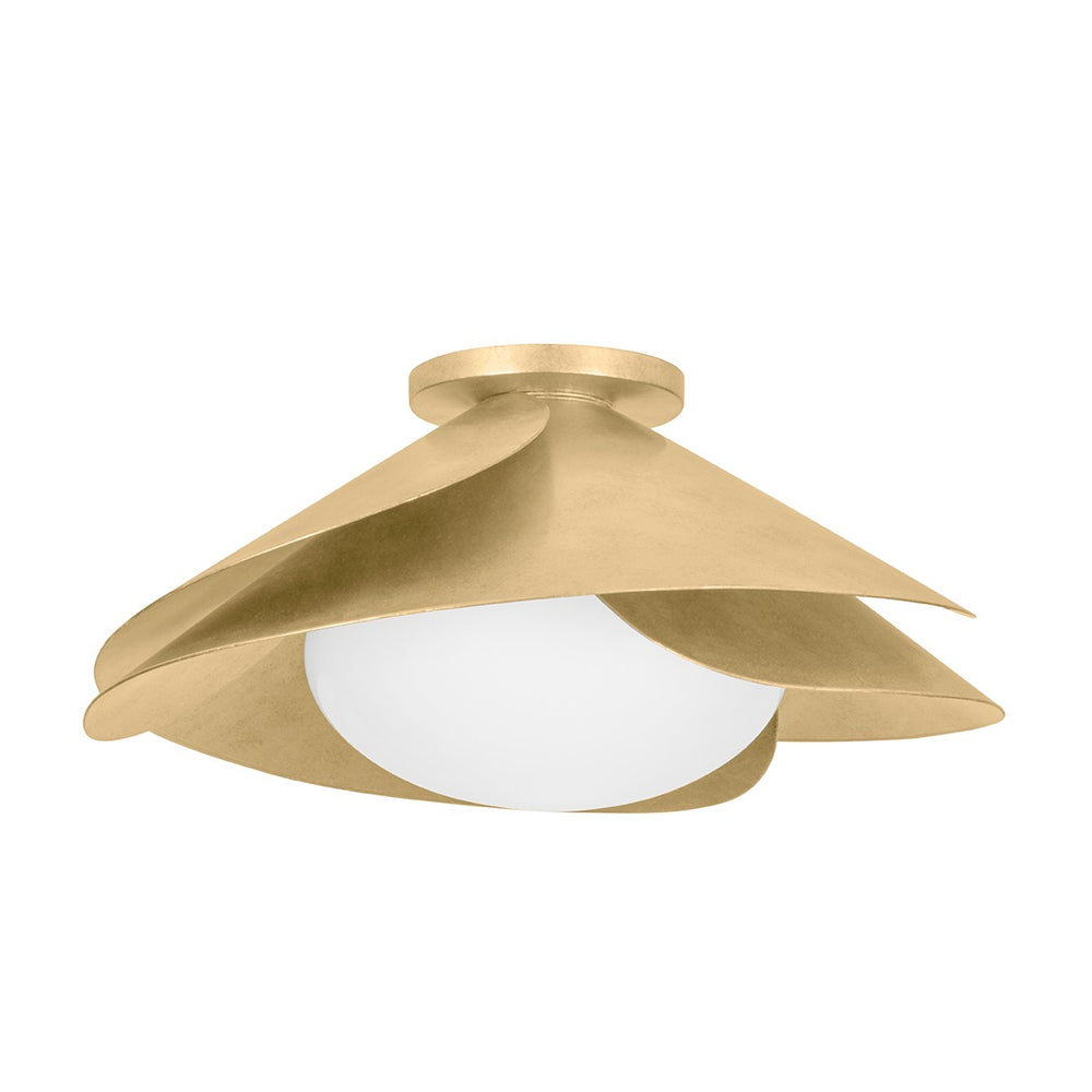 Hudson Valley Canada - One Light Flush Mount - Brookhaven - Vintage Gold Leaf- Union Lighting Luminaires Decor