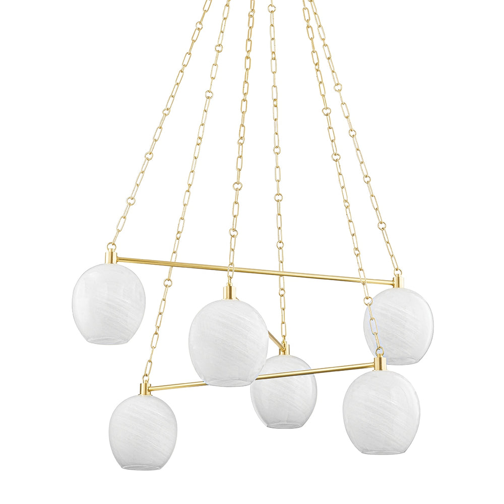 Hudson Valley Canada - Six Light Chandelier - Asbury Park - Aged Brass- Union Lighting Luminaires Decor