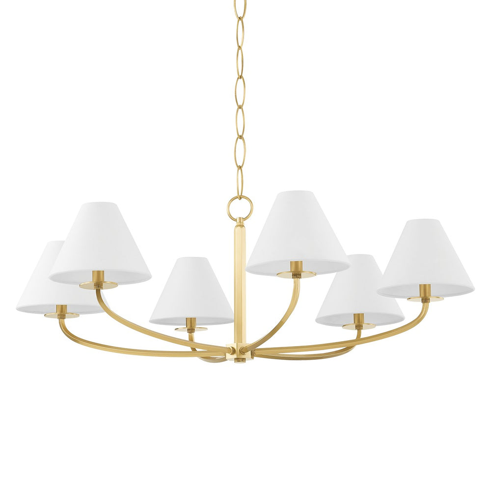 Hudson Valley Canada - Six Light Chandelier - Stacey - Aged Brass- Union Lighting Luminaires Decor