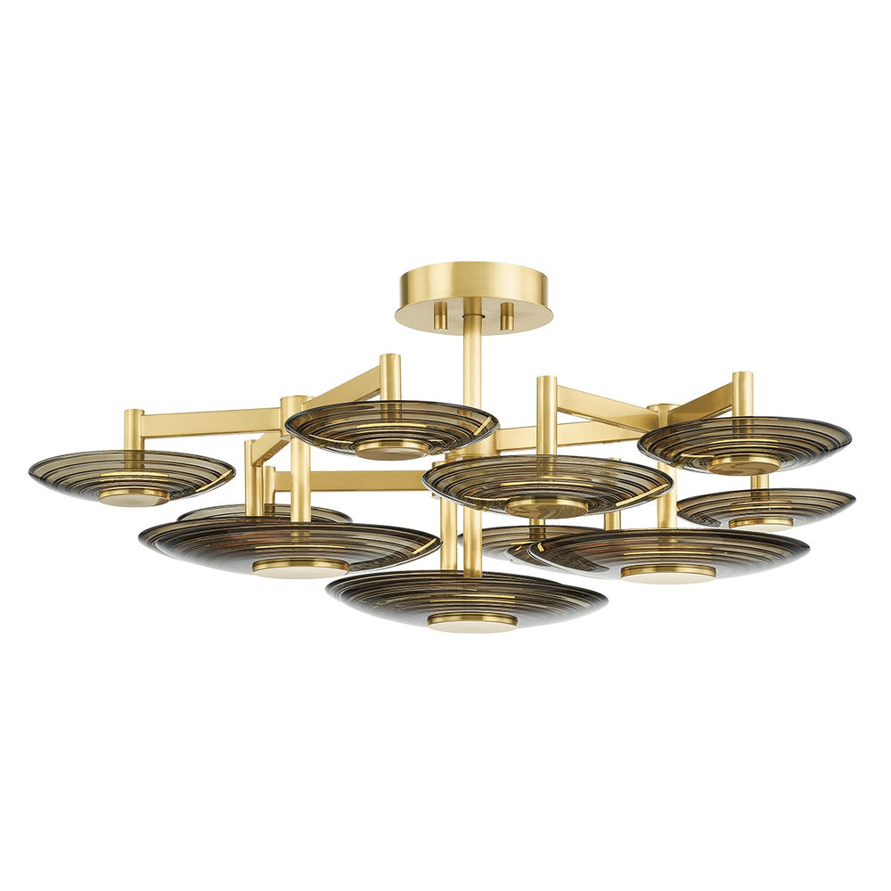 Hudson Valley Canada - LED Semi Flush Mount - Griston - Aged Brass- Union Lighting Luminaires Decor