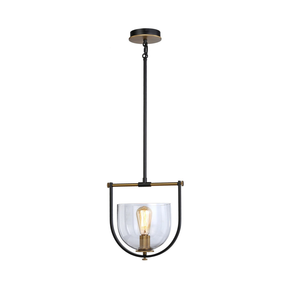 Artcraft Canada - One Light Pendant - Cheshire - Black & Brass- Union Lighting Luminaires Decor