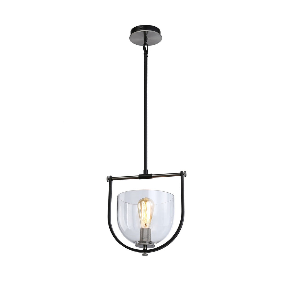 Artcraft Canada - One Light Pendant - Cheshire - Black & Nickel- Union Lighting Luminaires Decor