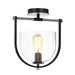 Artcraft Canada - One Light Semi-Flush Mount - Cheshire - Black & Nickel- Union Lighting Luminaires Decor