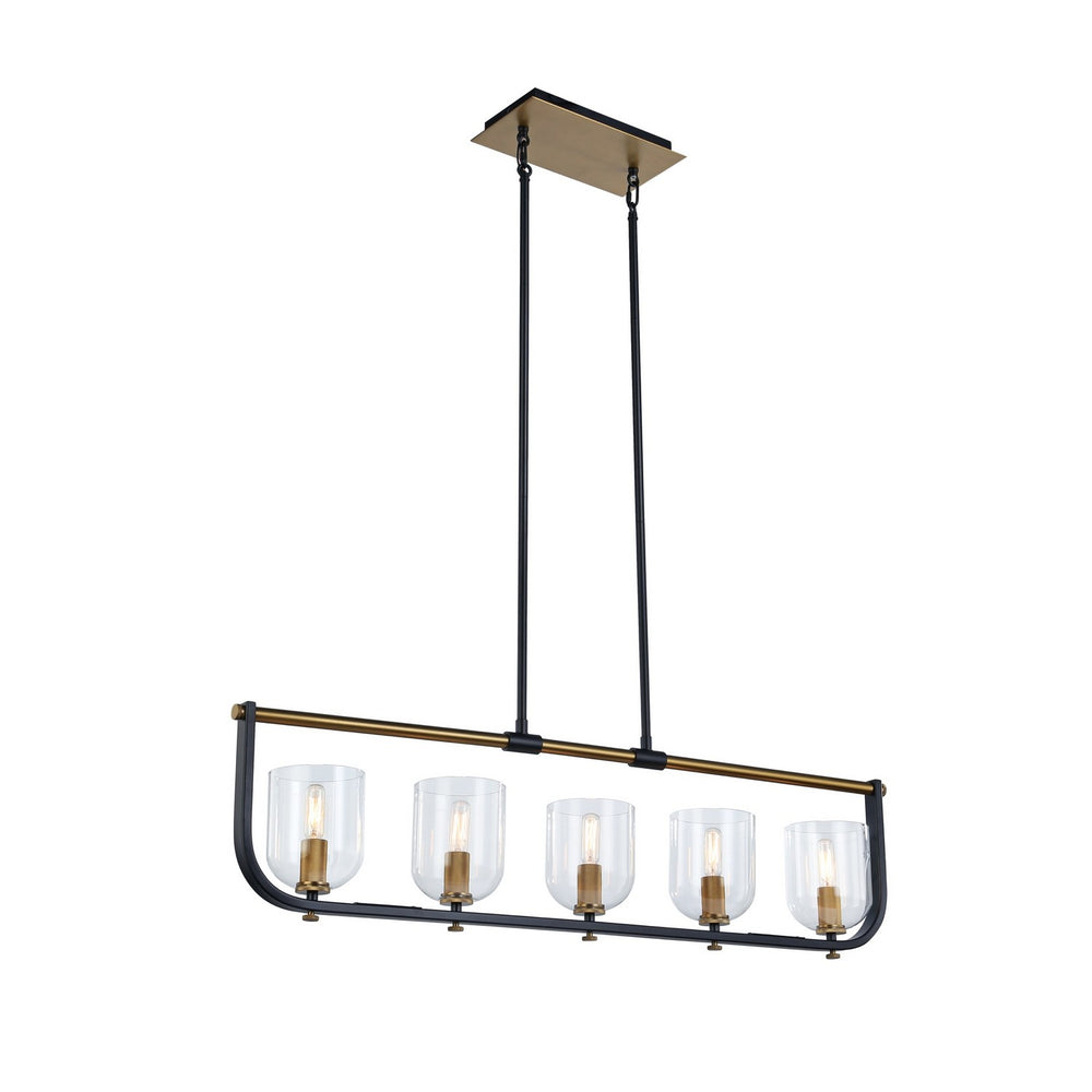 Artcraft Canada - Five Light Island Pendant - Cheshire - Black & Brass- Union Lighting Luminaires Decor