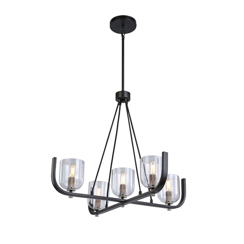 Artcraft Canada - Five Light Chandelier - Cheshire - Black & Nickel- Union Lighting Luminaires Decor
