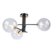 Artcraft Canada - Three Light Semi-Flush Mount - Aurelia - Matte Black & Brass- Union Lighting Luminaires Decor