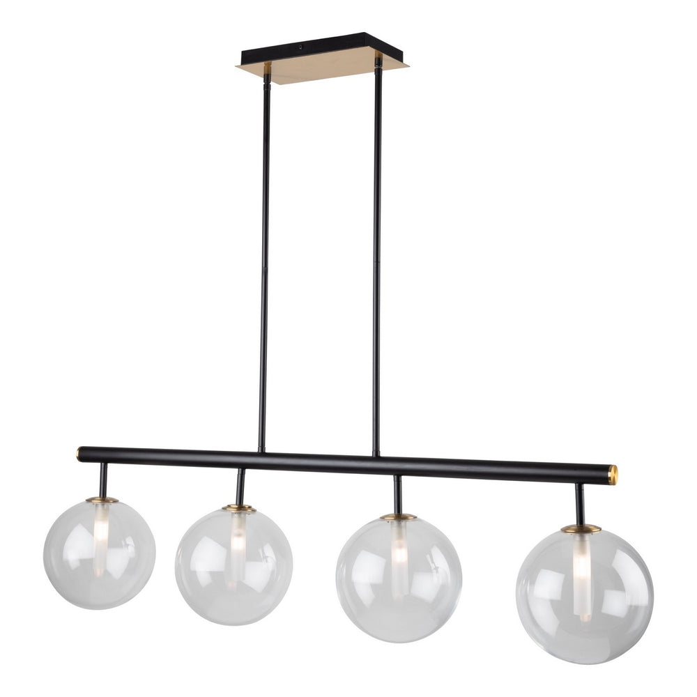 Artcraft Canada - Four Light Island Pendant - Aurelia - Matte Black & Brass- Union Lighting Luminaires Decor