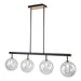 Artcraft Canada - Four Light Island Pendant - Aurelia - Matte Black & Brass- Union Lighting Luminaires Decor