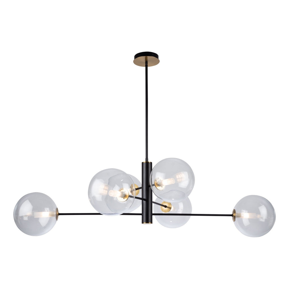 Artcraft Canada - Six Light Chandelier - Aurelia - Matte Black & Brass- Union Lighting Luminaires Decor