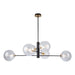 Artcraft Canada - Six Light Chandelier - Aurelia - Matte Black & Brass- Union Lighting Luminaires Decor