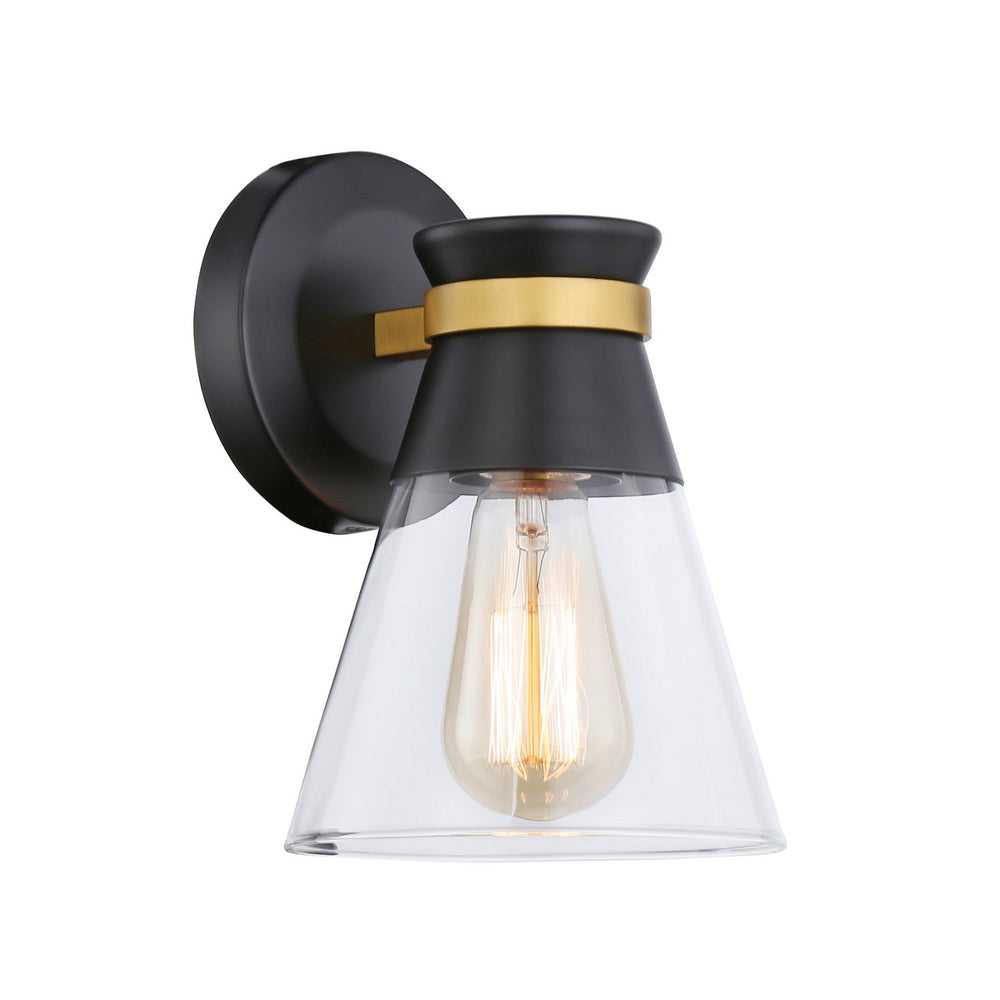 Artcraft Canada - One Light Wall Sconce - Kanata - Black & Brushed Brass- Union Lighting Luminaires Decor