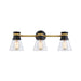 Artcraft Canada - Three Light Vanity - Kanata - Black & Brushed Brass- Union Lighting Luminaires Decor