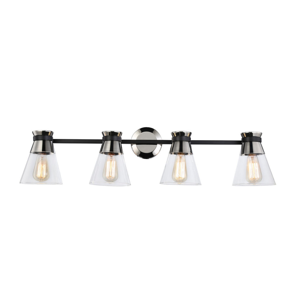 Artcraft Canada - Four Light Vanity - Kanata - Black & Polished Nickel- Union Lighting Luminaires Decor