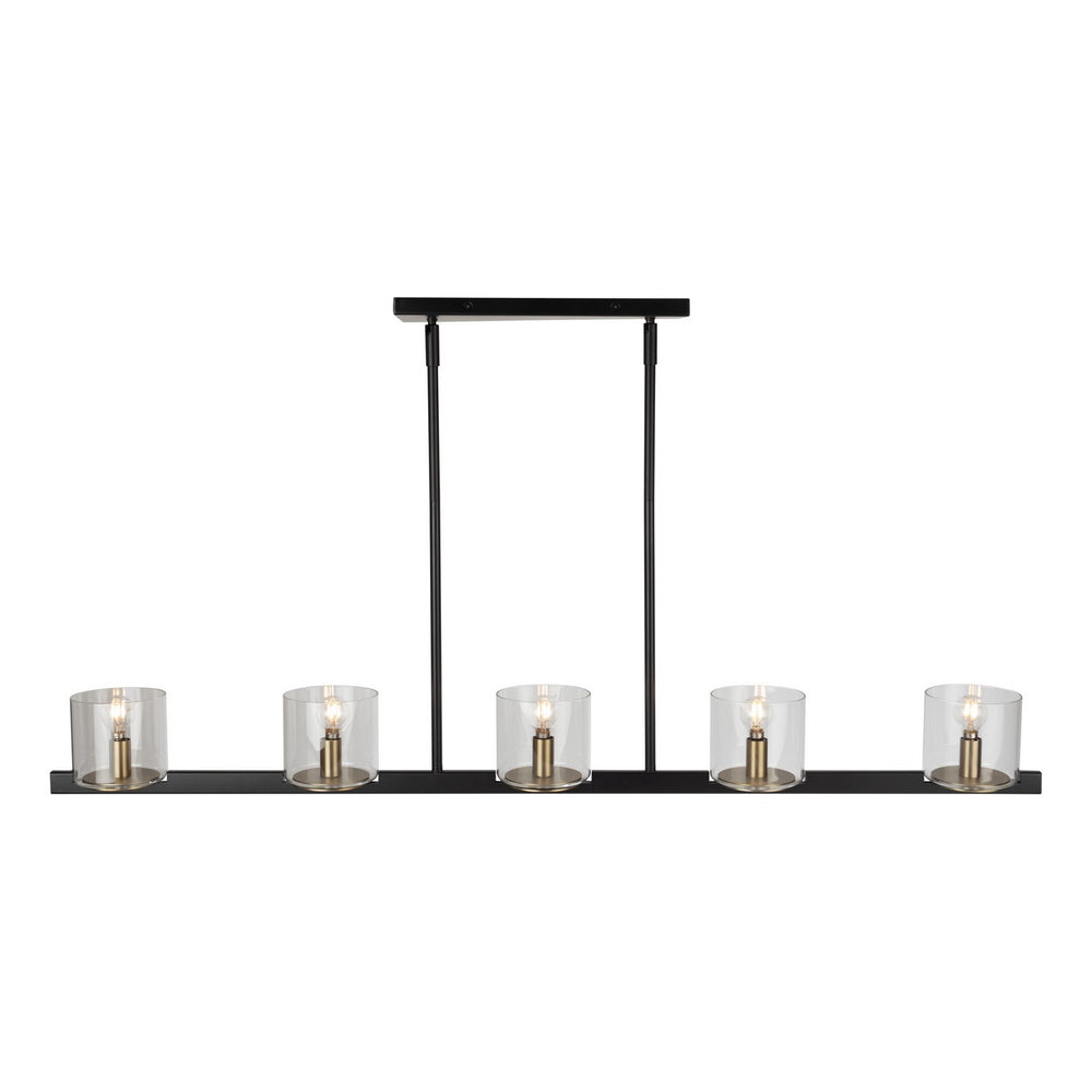 Artcraft Canada - Five Light Island Pendant - Salinas - Black and Brass- Union Lighting Luminaires Decor