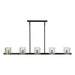 Artcraft Canada - Five Light Island Pendant - Salinas - Black and Brass- Union Lighting Luminaires Decor