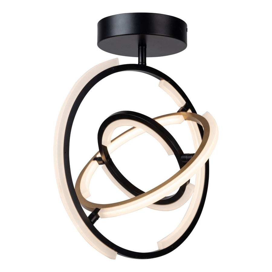 Artcraft Quebec - LED Semi-Flush Mount - Trilogy - Black & Brass- Union Lighting Luminaires Decor