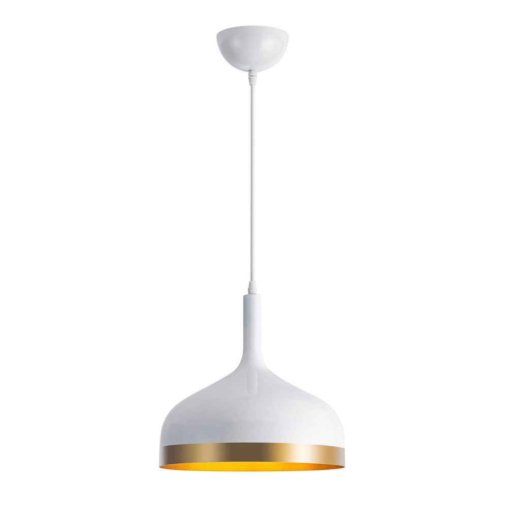 Artcraft Quebec - One Light Pendant - Dash - White & Gold- Union Lighting Luminaires Decor