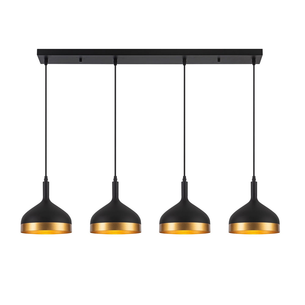 Artcraft Canada - Four Light Island Pendant - Dash - Black & Gold- Union Lighting Luminaires Decor