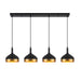 Artcraft Canada - Four Light Island Pendant - Dash - Black & Gold- Union Lighting Luminaires Decor