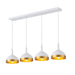 Artcraft Canada - Four Light Island Pendant - Dash - White & Gold- Union Lighting Luminaires Decor