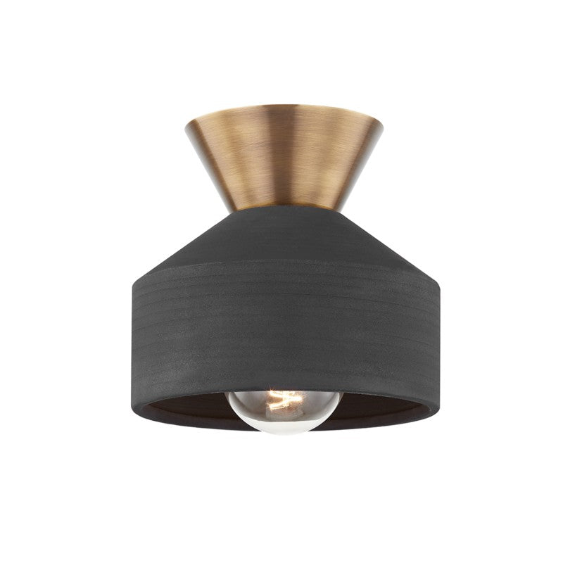 Troy Lighting Canada - One Light Flush Mount - Covina - Patina Brass- Union Lighting Luminaires Decor