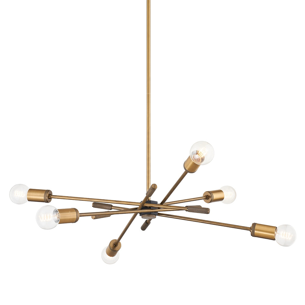 Troy Lighting Canada - Six Light Chandelier - Chino - Patina Brass- Union Lighting Luminaires Decor