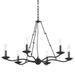 Troy Lighting Canada - Six Light Outdoor Chandelier - Sawyer - Forged Iron- Union Lighting Luminaires Decor