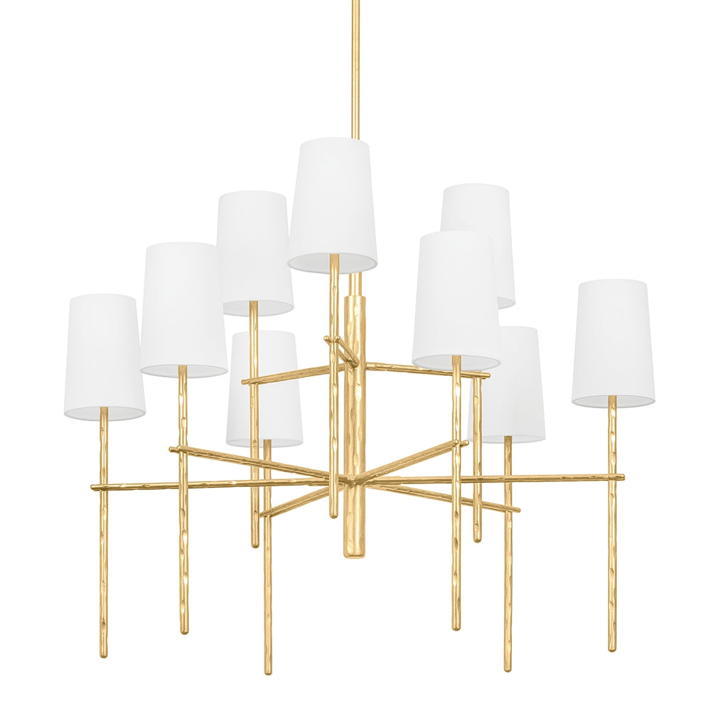 Troy Lighting Canada - Nine Light Chandelier - River - Vintage Gold Leaf- Union Lighting Luminaires Decor
