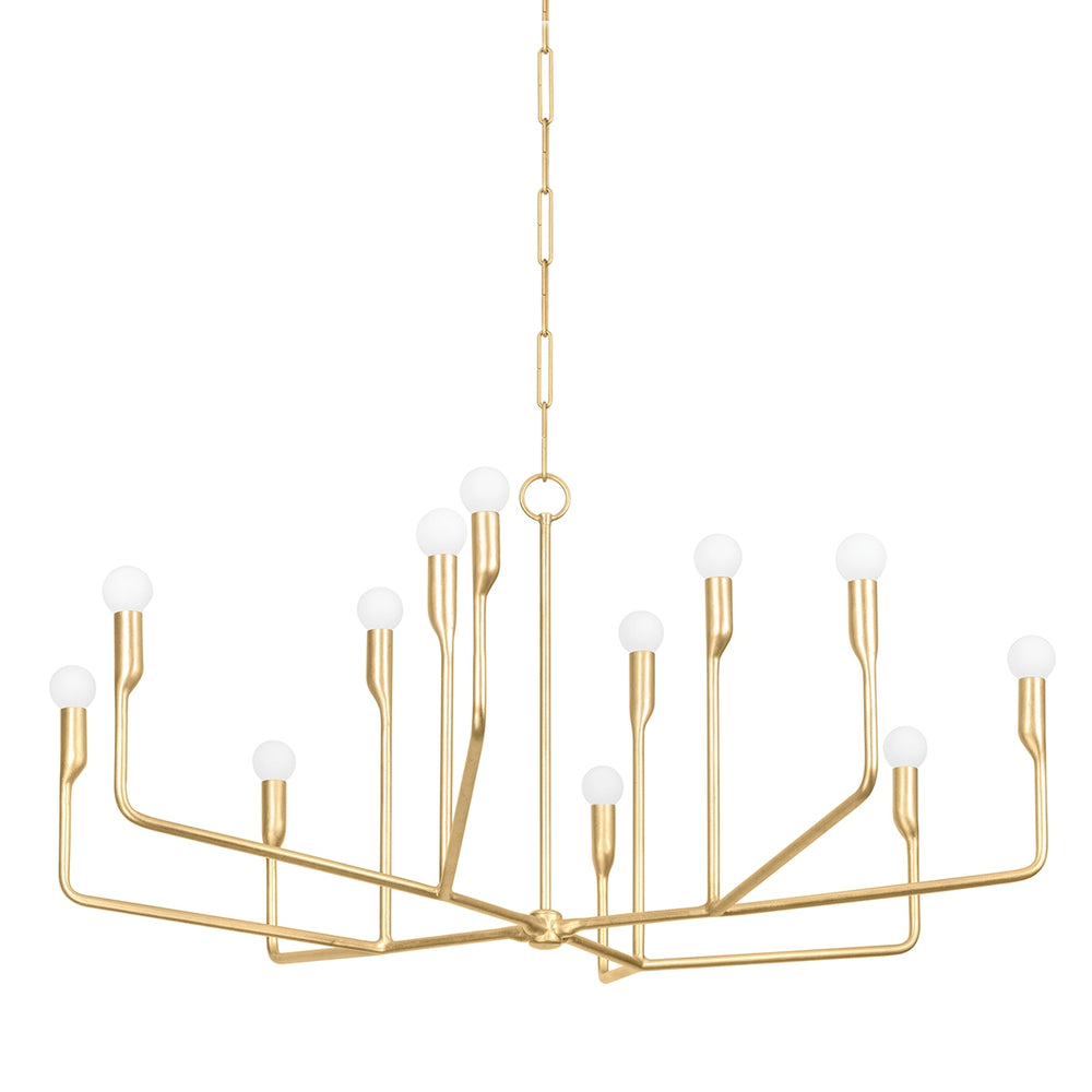 Troy Lighting Canada - 12 Light Chandelier - Norman - Vintage Gold Leaf- Union Lighting Luminaires Decor
