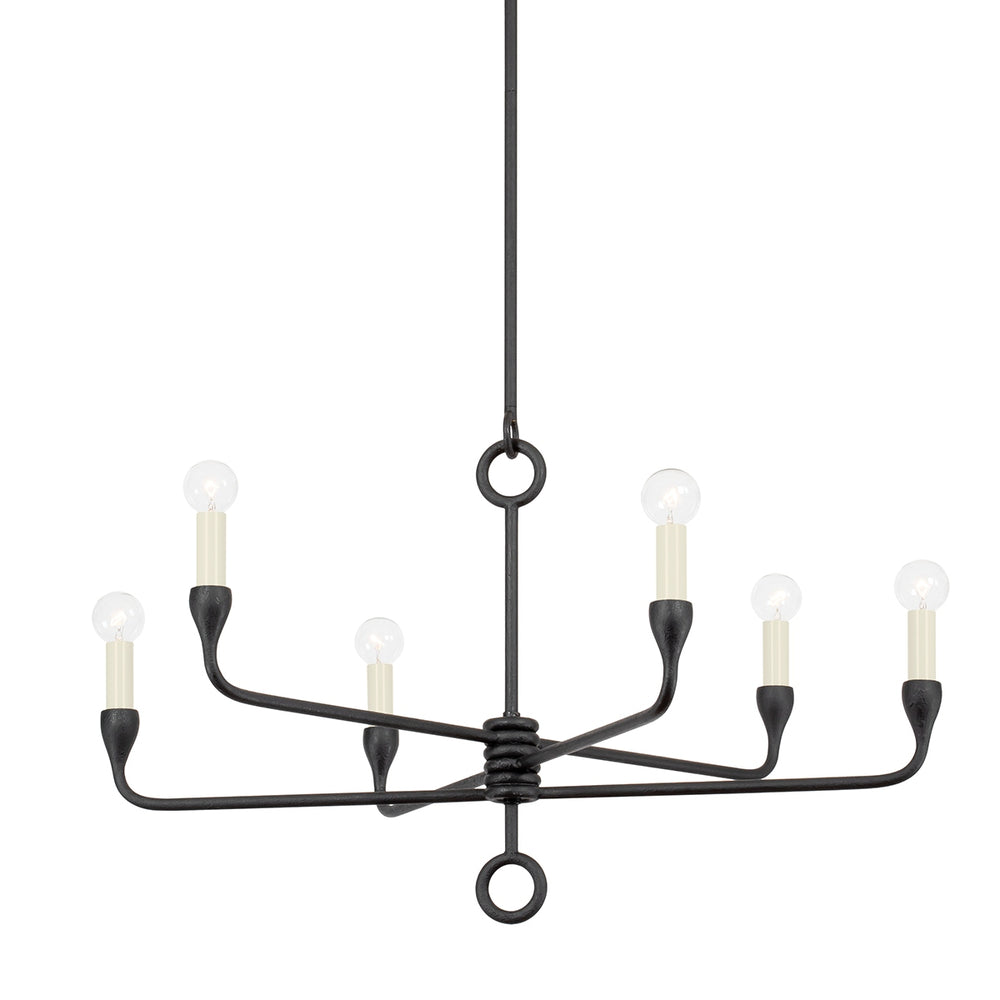 Troy Lighting Canada - Six Light Chandelier - Orson - Black Iron- Union Lighting Luminaires Decor