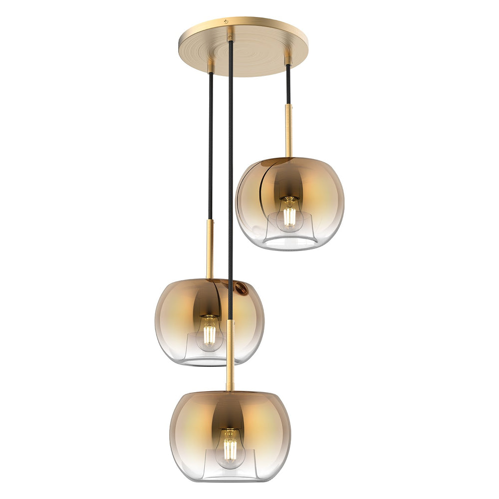 Kuzco Canada - Three Light Chandelier - Samar - Brushed Gold/Copper- Union Lighting Luminaires Decor