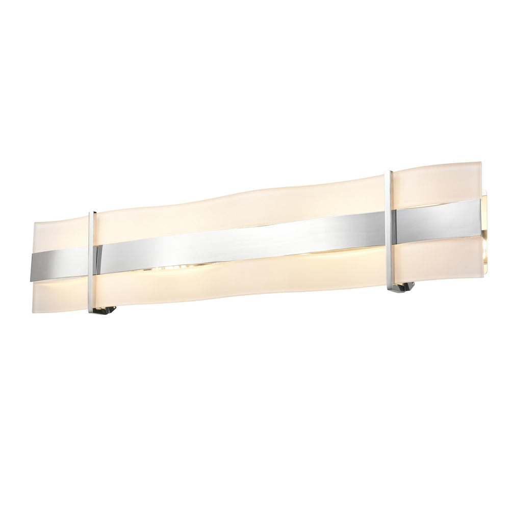 DVI Canada - LED Vanity - Tides Cct - Chrome w/Silk Screened White Glass- Union Lighting Luminaires Decor