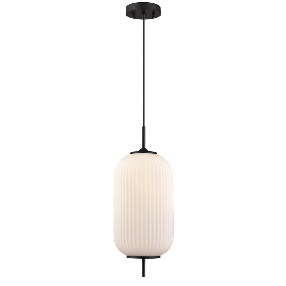 DVI Canada - One Light Pendant - Mount Pearl - Graphite w/Ribbed Opal Glass- Union Lighting Luminaires Decor