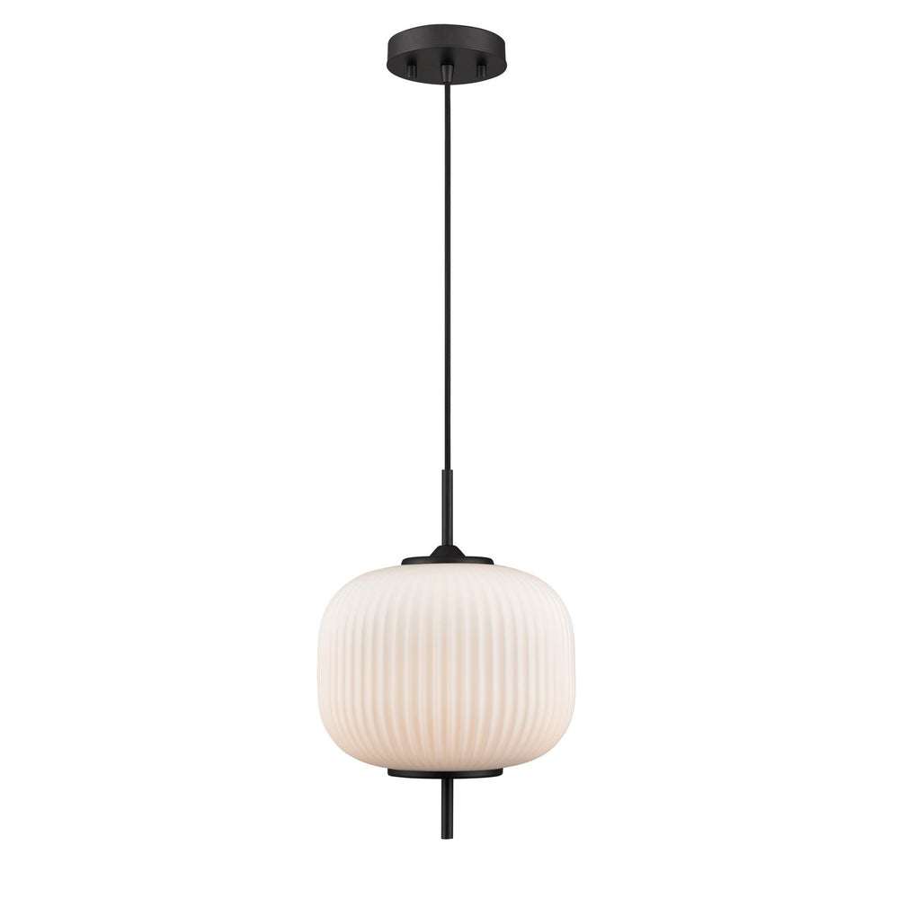 DVI Canada - One Light Pendant - Mount Pearl - Graphite w/Ribbed Opal Glass- Union Lighting Luminaires Decor