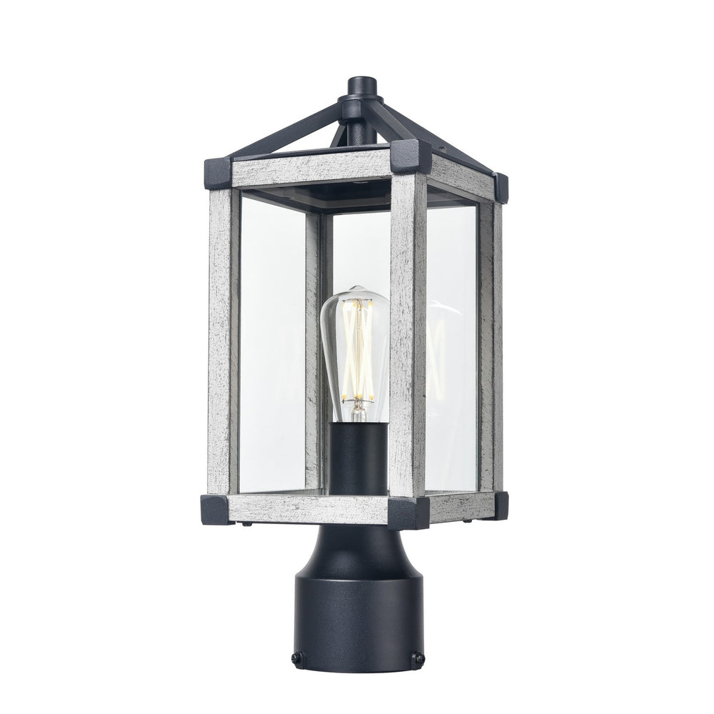 DVI Canada - One Light Outdoor Post Mount - Nipigon Outdoor - Black And White Washed Grey w/Clear Glass- Union Lighting Luminaires Decor