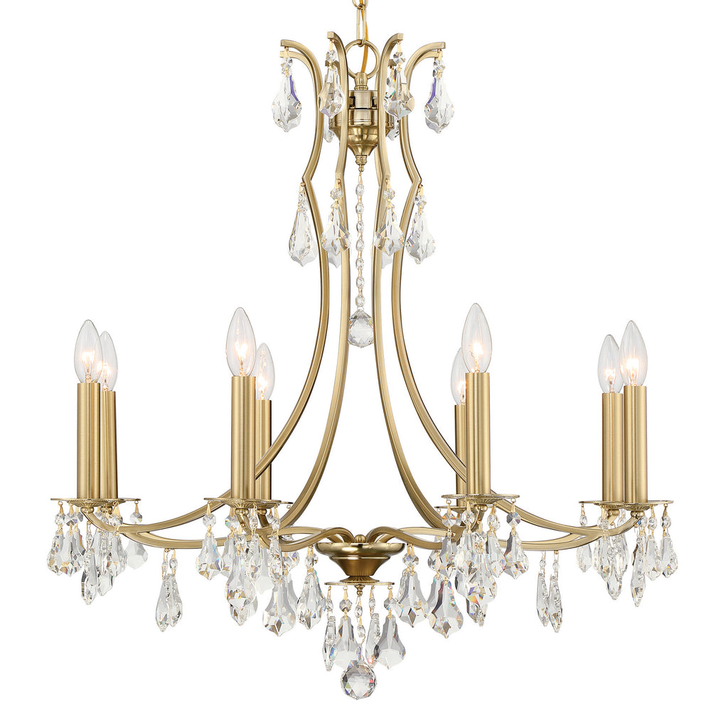 Crystorama - Eight Light Chandelier - Cedar - Vibrant Gold- Union Lighting Luminaires Decor