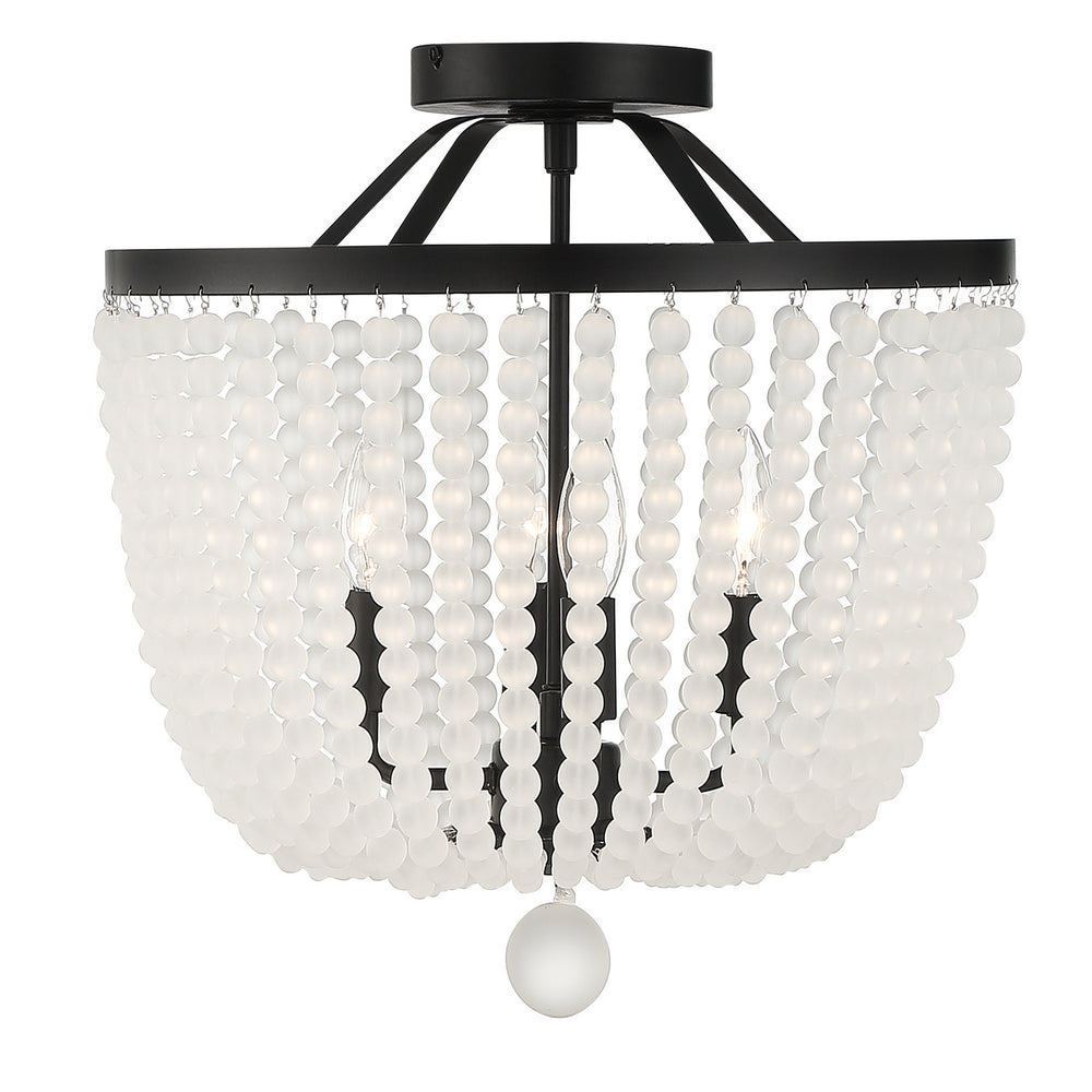 Crystorama - Four Light Semi Flush Mount - Rylee - Matte Black- Union Lighting Luminaires Decor
