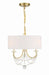 Crystorama - Three Light Mini Chandelier - Delilah - Aged Brass- Union Lighting Luminaires Decor