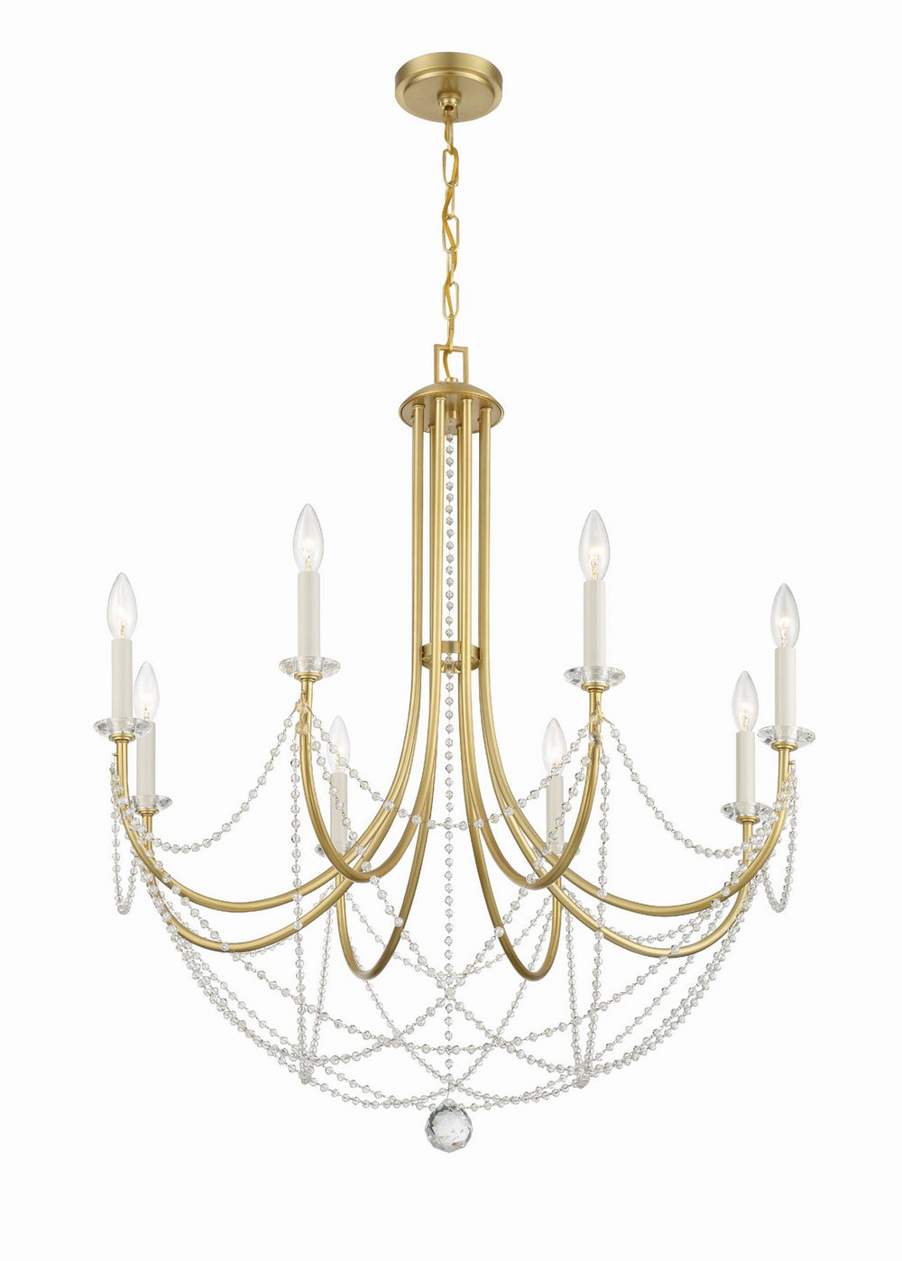 Crystorama - Eight Light Chandelier - Delilah - Aged Brass- Union Lighting Luminaires Decor