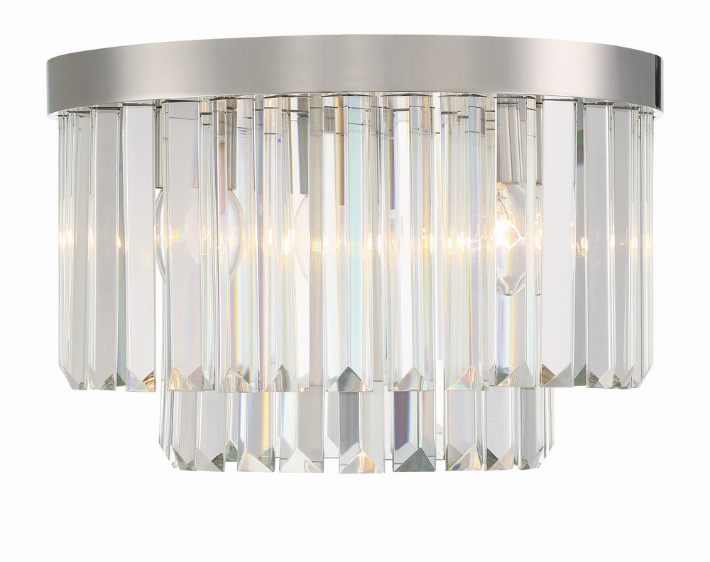 Crystorama - Four Light Flush Mount - Hayes - Polished Nickel- Union Lighting Luminaires Decor