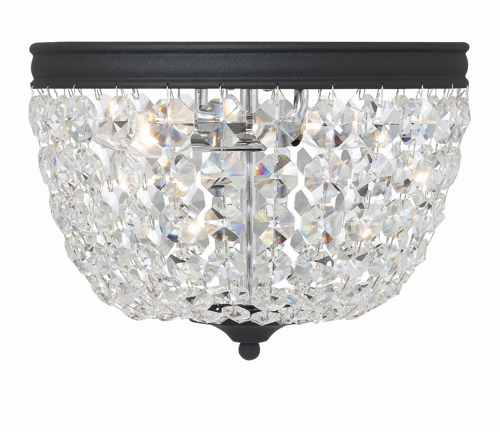 Crystorama - Two Light Flush Mount - Nola - Black Forged- Union Lighting Luminaires Decor