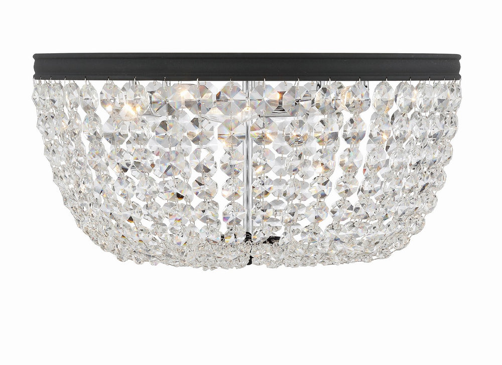 Crystorama - Five Light Flush Mount - Nola - Black Forged- Union Lighting Luminaires Decor