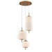 DVI Canada - Three Light Pendant - Mount Pearl - Brass with Ribbed Opal Glass- Union Lighting Luminaires Decor