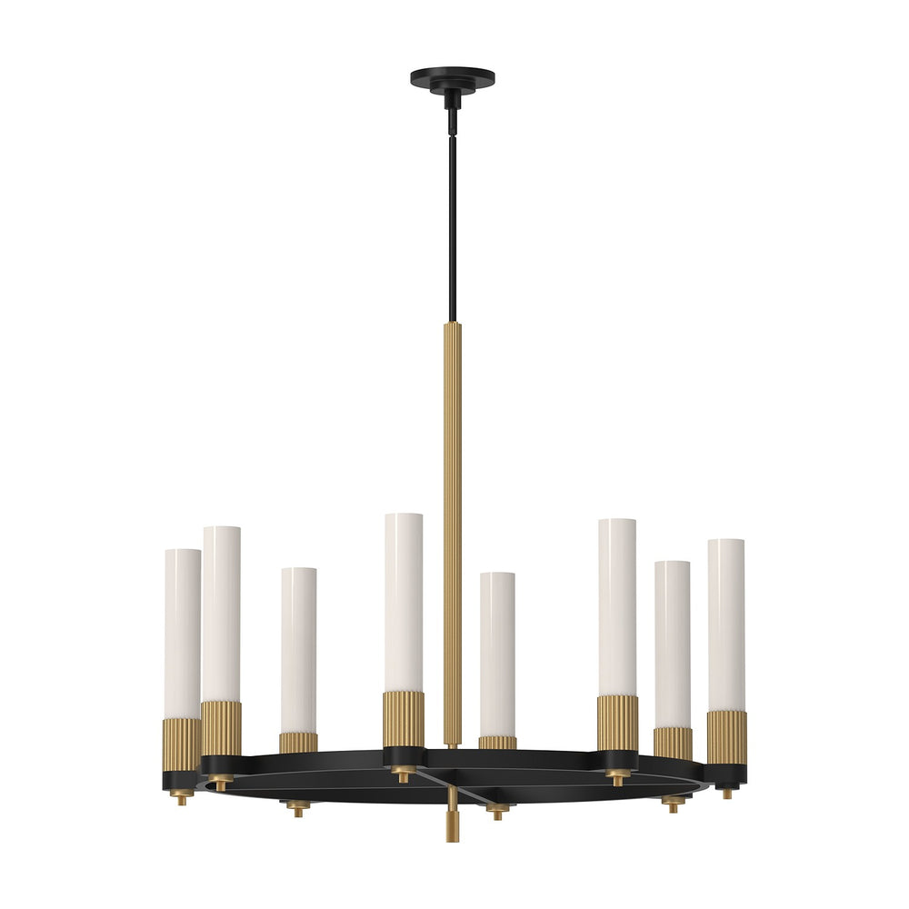 Alora Canada - Eight Light Chandelier - Rue - Matte Black/Brushed Gold- Union Lighting Luminaires Decor