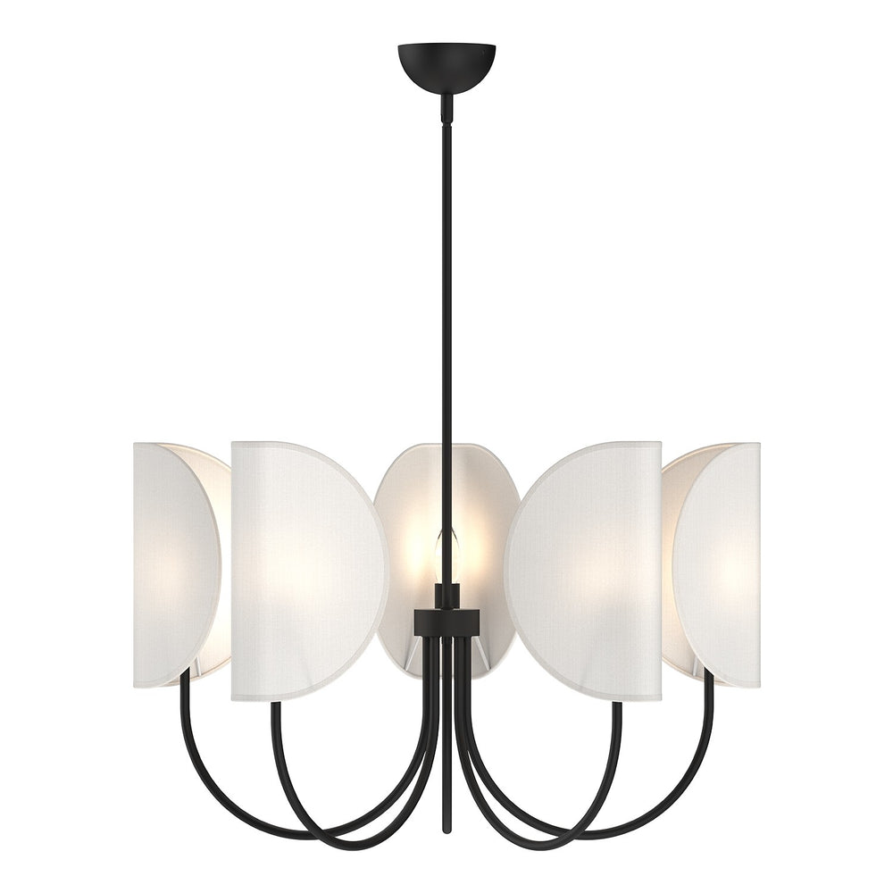 Alora Canada - Five Light Chandelier - Seno - Matte Black/White Cotton Fabric- Union Lighting Luminaires Decor